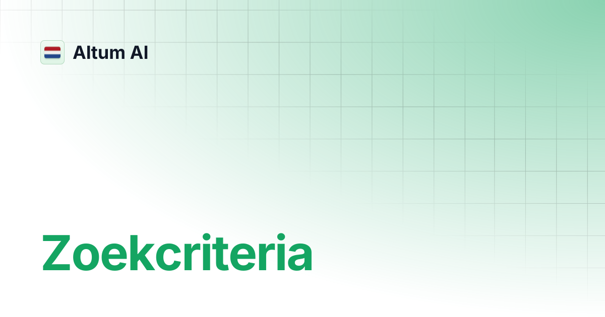 Zoekcriteria altum ai